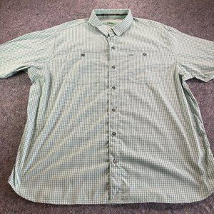 World Wide Sportsmans Mens Green Polo Short Sleeve Button Down Shirt Size 2XL